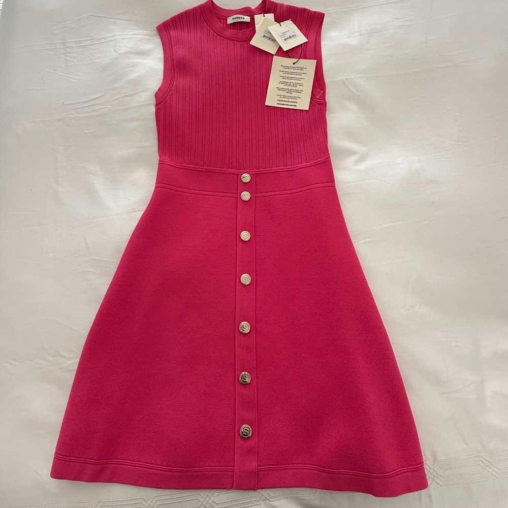 SANDRO NWT Milano knit dress in Pink